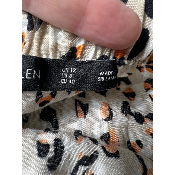 Karen Millen Off the Shoulder Bardot Top Linen Blend Tie Sleeve‎ Size 8 - Picture 6 of 12